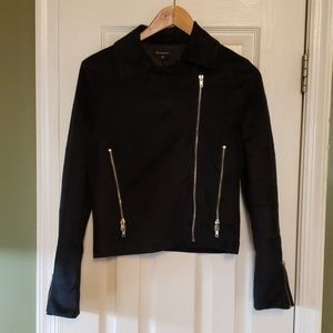 Faux suede motorcycle jacket.